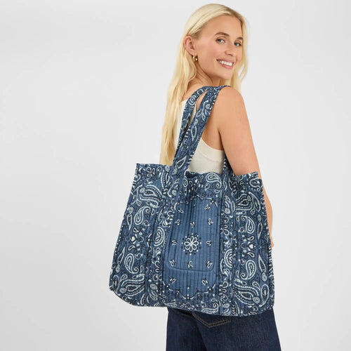 Paisley Print Quilted Shopper Bag