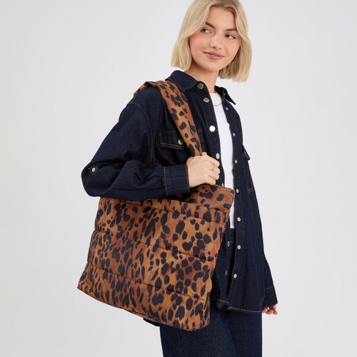 Animal Print Quilted Shopper Bag