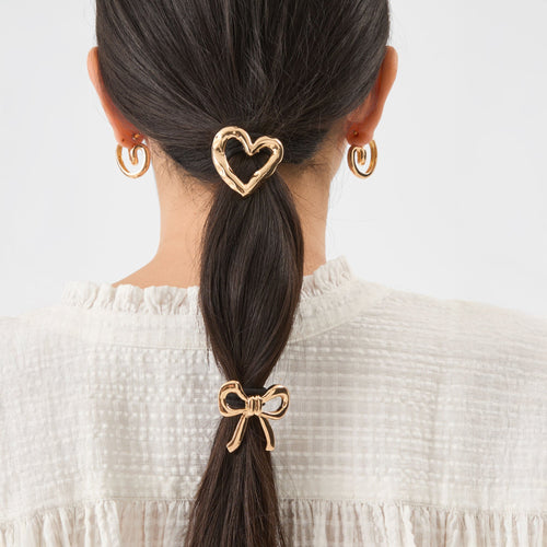Metal Heart Bow Pony 2 Pack