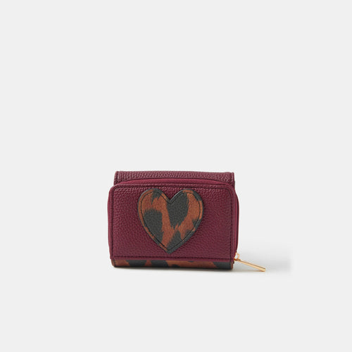 Leopard Print Heart Fold Out Wallet