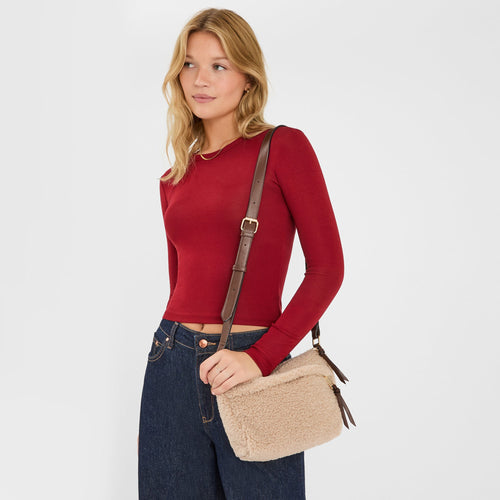 Cream Borg Sling Bag