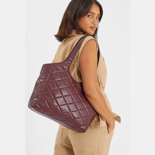 Maroon Quilted Shoulder Bag