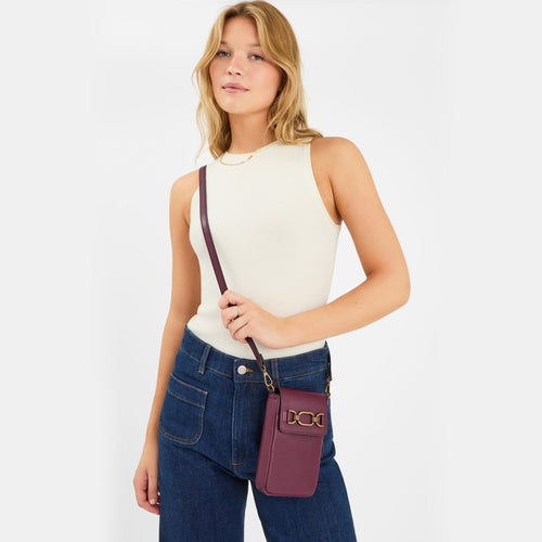Burgundy Snaffle Phone Bag
