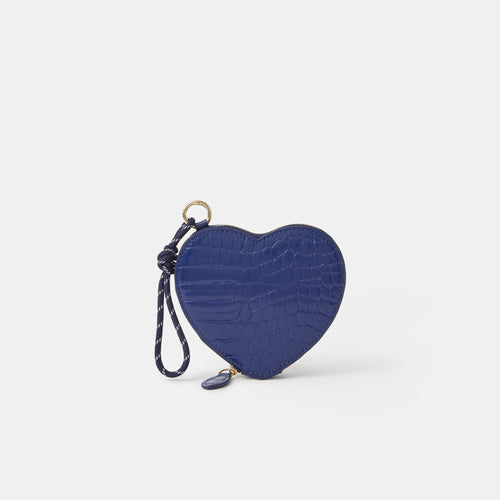 Blue Patent Heart Purse