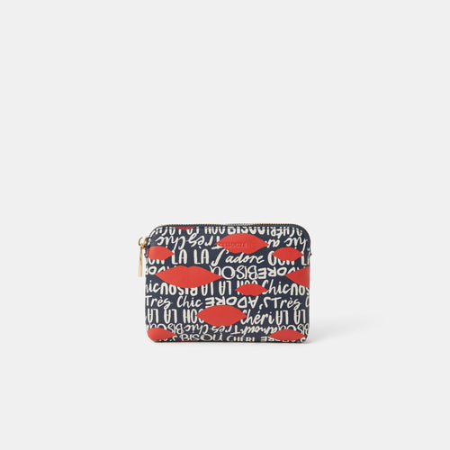 Multi-Color Paris Print Coin Purse