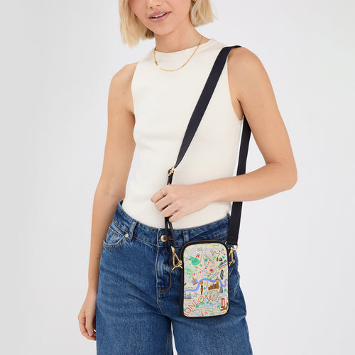 Multi-Color London Print Phone Bag