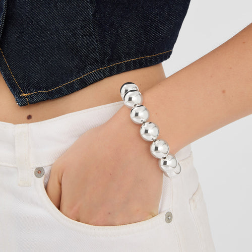 Chunky Bead Bracelet Silver