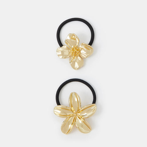 Set Of 2 Metal Flower Hair Ponys