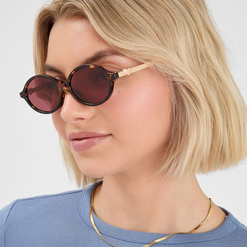 Brown Oval Sunglasses