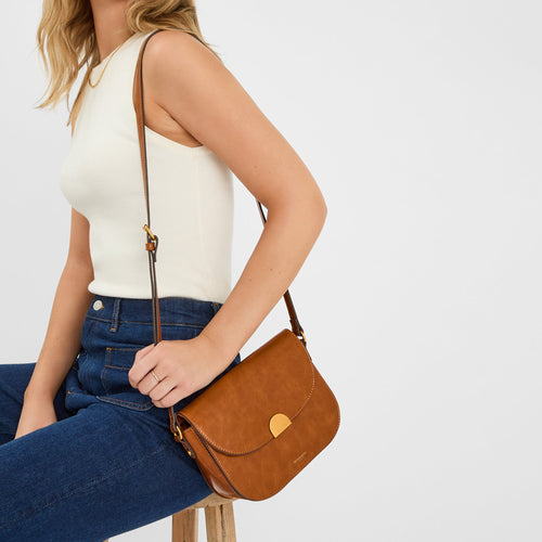 Brown Boxy Sling Bag