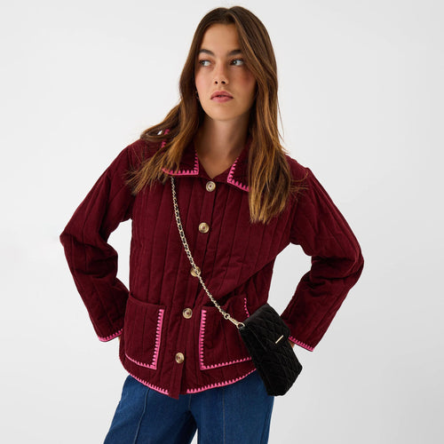 Black Quilted Velvet Phone Bag