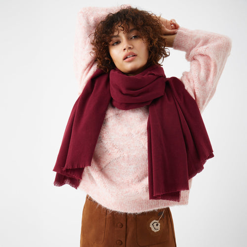 Burgundy Super Soft Plain Blanket Scarf