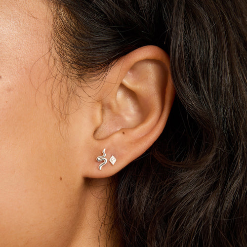 925 Sterling Silver Snake & Eye Stud Earrings Pack Of 2