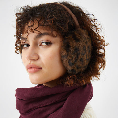 Faux Fur Leopard Print Earmuffs