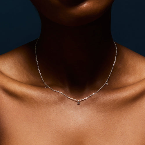 925 Sterling Silver Diamanté Pendant Necklace