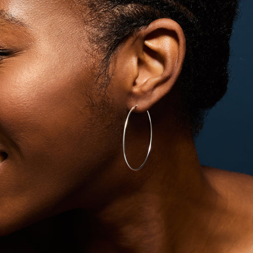 925 Sterling Silver Large Hoop Earrings