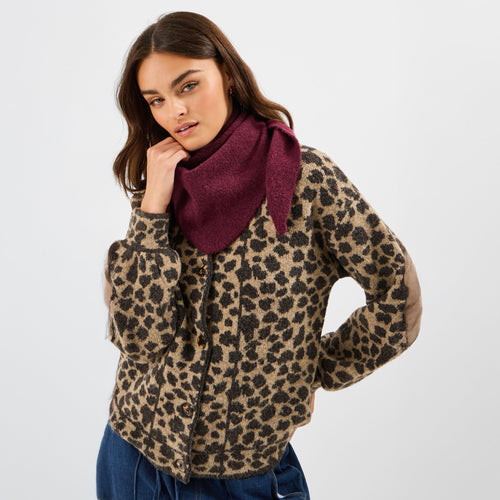 Burgundy Plain Knitted Neckerchief