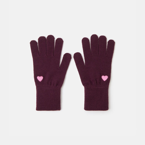 Plain Heart Touch Screen Gloves