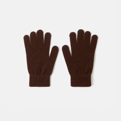 Plain Touch Screen Gloves  Brown