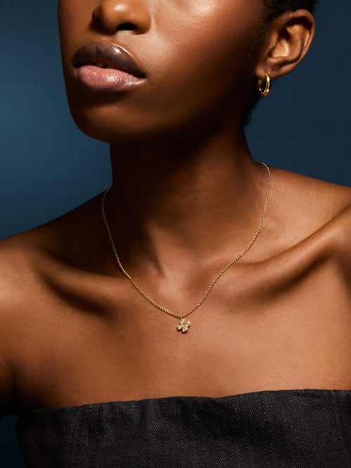 14k Gold-Plated Clover Heart Pendant Necklace