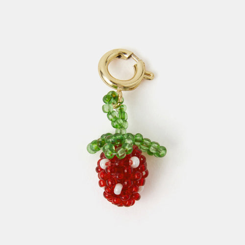 Strawberry Beaded Charm Pendant