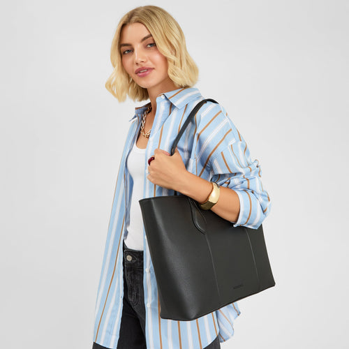 Black Large Laptop Tote Bag