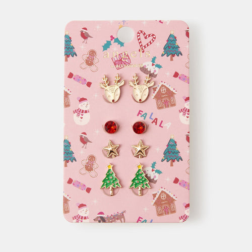 Kids Christmas Earring Set Of 4