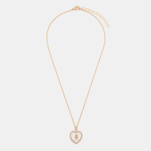 kids Initial N Heart Necklace