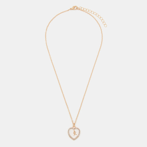 kids Initial R Heart Necklace