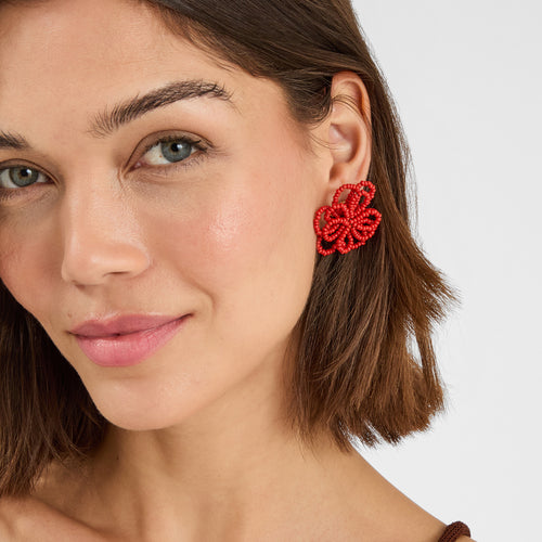 Beaded Cut Out Flower Stud