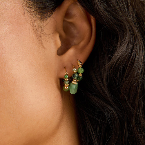 Accessorize London Women's Beaded Mini Hoop Earrings Pack of 3