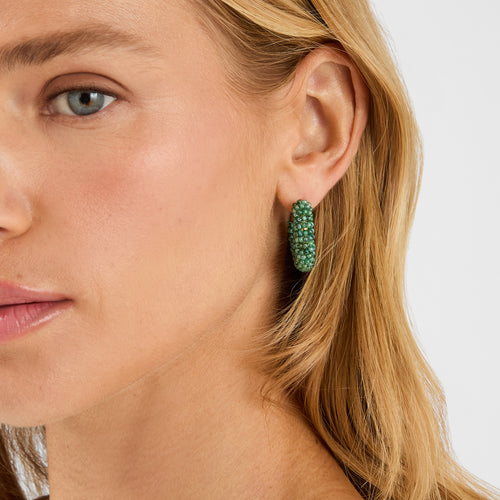 Beaded Chunky Hoop Earrings