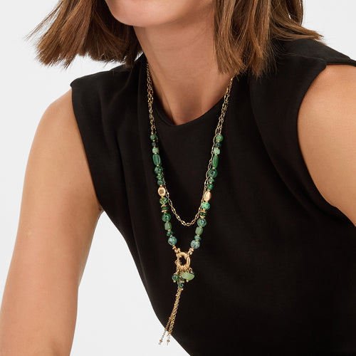 Bead Charm Layered Necklace
