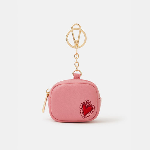 Pink Heart  AirPod Case Keyring