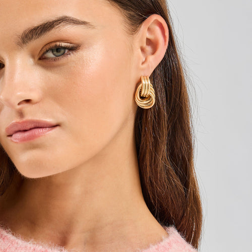 Triple Link Knot Drop Earrings