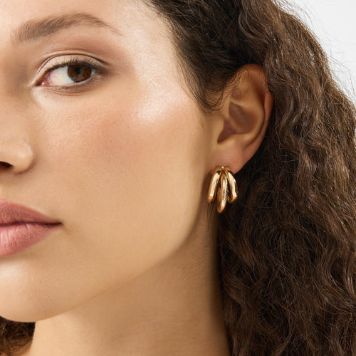Gold Triple Hoop Earrings