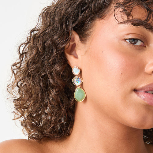 Accessorize London Women's Triple Stone Drop Earrings