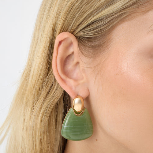 Resin Wedge Door Knocker Earrings