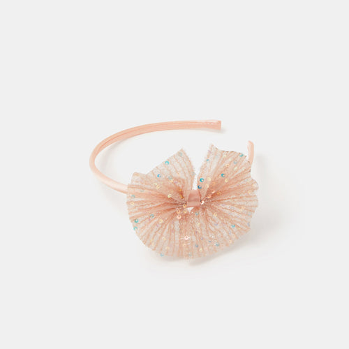 Kids Sequin Bow Headband-Pink