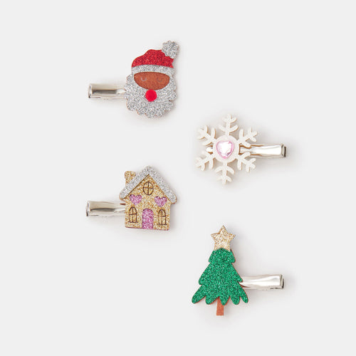 Kids Christmas Hair Clips Set Of 4