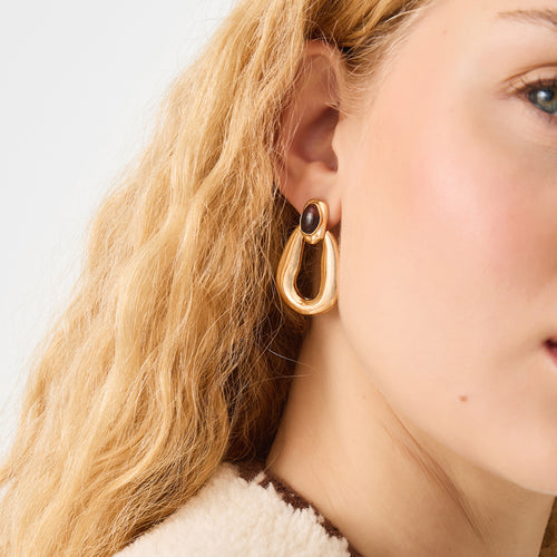 Accessorize London Women's Resin Stone Doorknocker Earrings