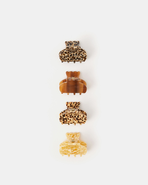 Pack of 4 Small Animal Hair Claw Clip