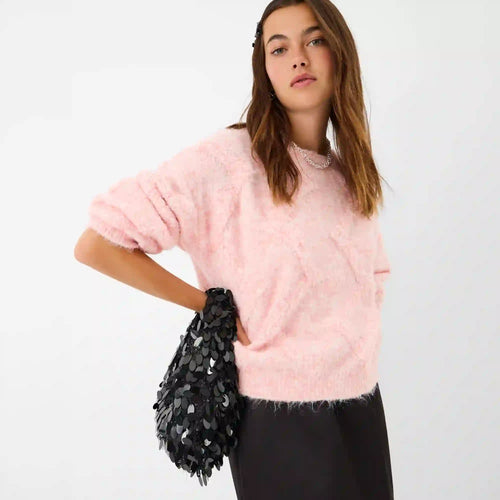 Black Sequin Fringe Shoulder Bag
