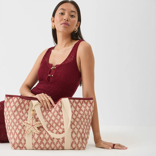 Diamond Crochet Shopper Bag