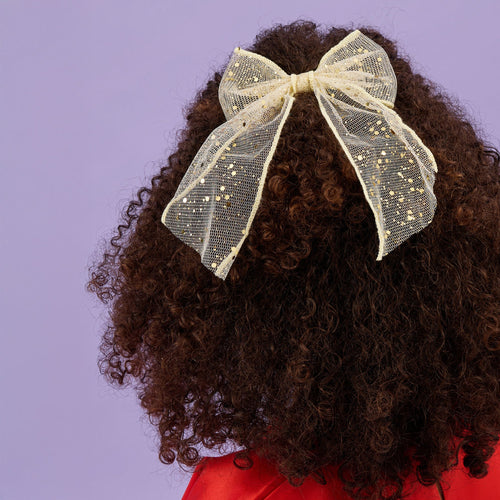 Kids Girls Glitter Bow Barrette Hair Clip