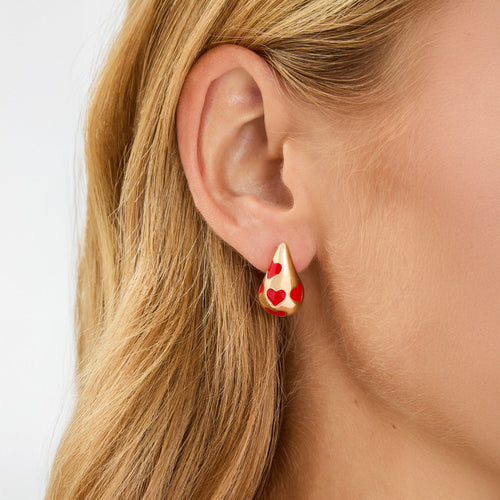 Heart Chunky Teardrop Earrings