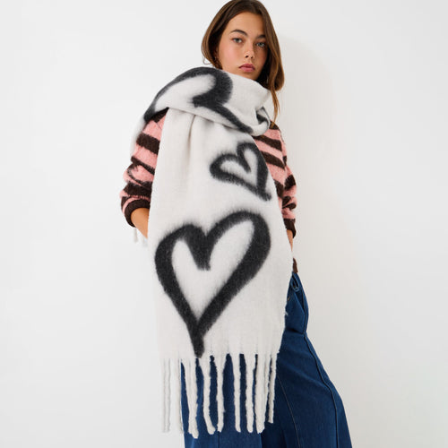 Super Soft Heart Print Scarf