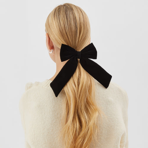 Velvet Bow Barrette Hair Clip