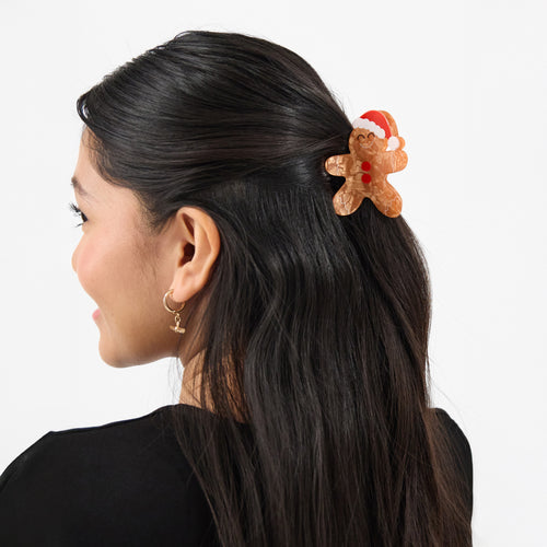 Gingerbread Man Hair Claw Clip