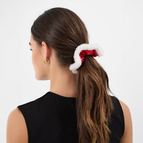 Fluffy Santa Hair Scrunchie